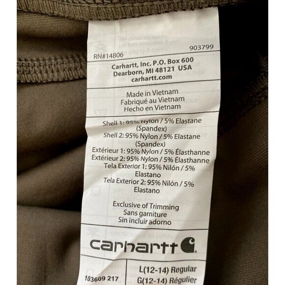 Carhartt Force Womens Large (12-14) Fitted Gray Lightweight Pocket Legging - Picture 14 of 14